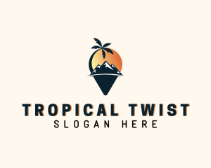 Tropical Mountain Destination logo design