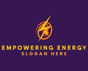 Lightning Bolt Plug logo design