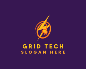 Lightning Bolt Plug logo design