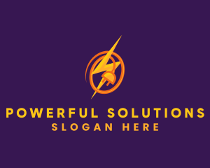 Lightning Bolt Plug logo design