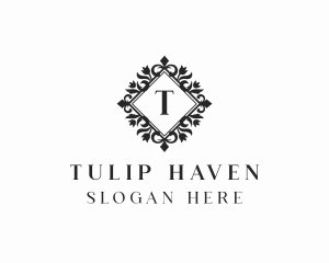 Tulip Flower Ornament logo design