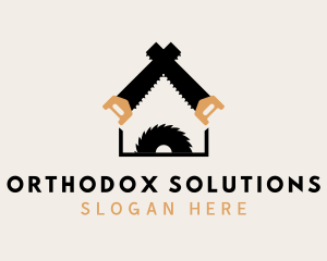 Saw House Construction Logo