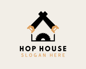 Saw House Construction logo design