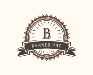 Retro Circle Banner logo design