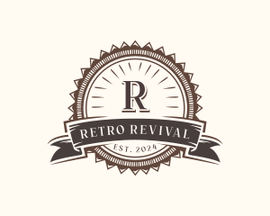 Retro Circle Banner logo design