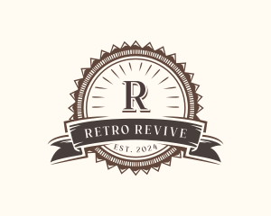 Retro Circle Banner logo design