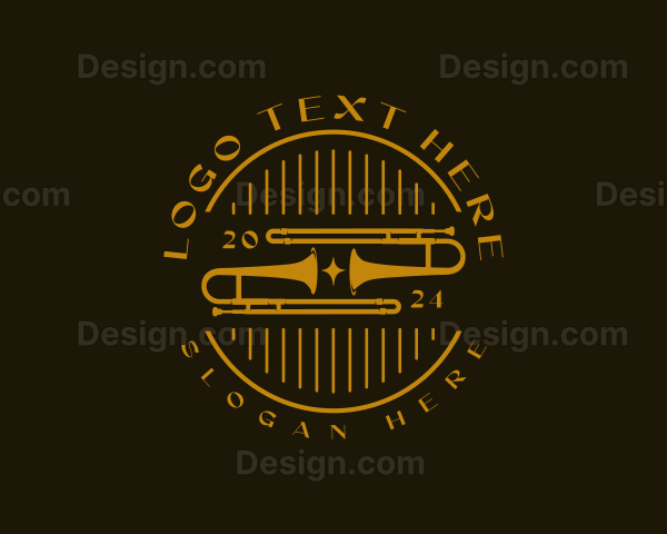 Musical Instrument Trombone Logo