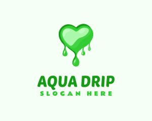 Green Heart Drip logo design