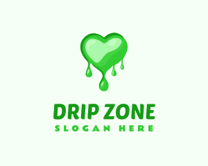 Green Heart Drip logo design