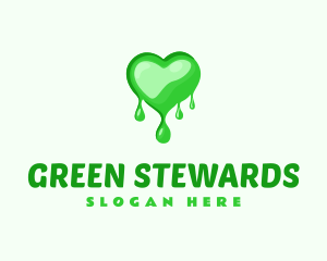 Green Heart Drip logo design