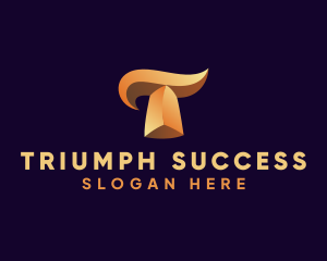 Gold Letter T logo design