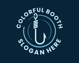 Marine Fishing Hook logo design