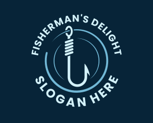 Marine Fishing Hook logo design