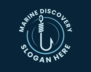 Marine Fishing Hook logo design