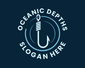 Marine Fishing Hook logo design