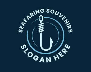 Marine Fishing Hook logo design