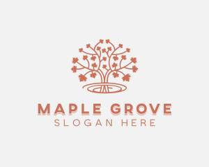 Botanical Maple Tree logo design