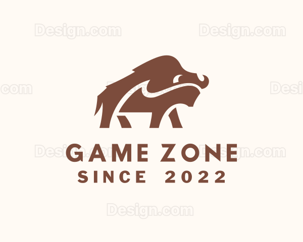 Wild Bison Animal Logo