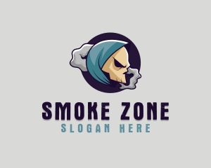 Skull Smoke Hood logo design