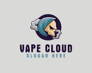 Skull Smoke Hood logo design