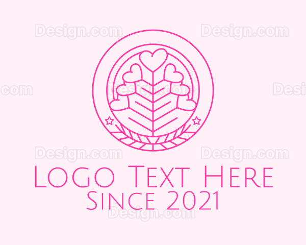 Pink Heart Plant Logo