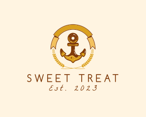 Wheat Donut Anchor logo design