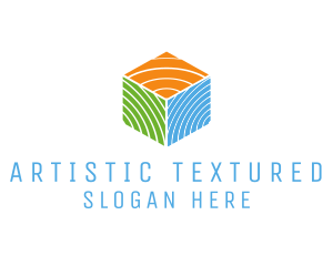 Multicolor Wood Cube logo design