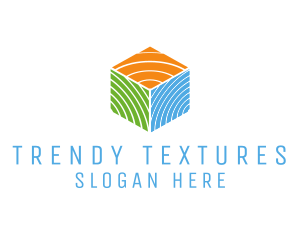 Multicolor Wood Cube logo design