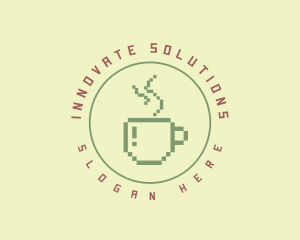 Pixelated Coffee Mug Logo