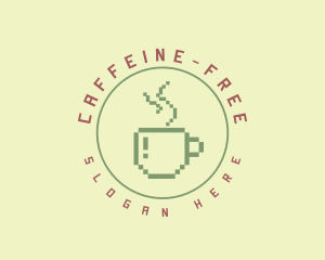 Pixelated Coffee Cafe logo design