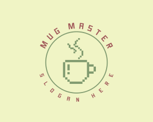 Pixelated Coffee Mug logo