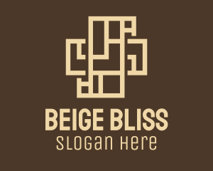 Beige Architecture Cross logo