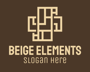 Beige Architecture Cross logo