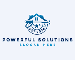 Pressure Washing Roof Cleaner logo design