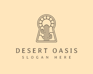 Keyhole Desert Cactus logo design