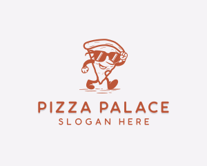 Pizza Food Cartoon logo design