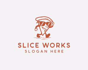 Pizza Food Cartoon logo design