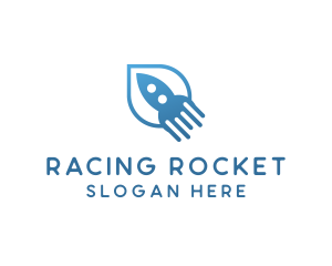 Simple Blue Rocket logo design