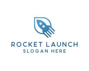 Simple Blue Rocket logo design