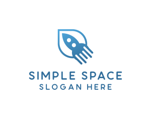 Simple Blue Rocket logo design