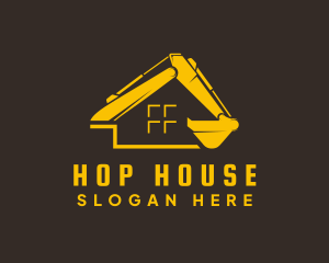 Excavator House Contractor logo design