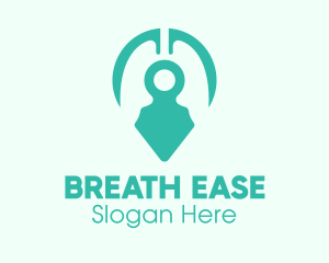 Teal Lung Location Pin logo design