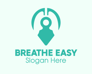 Teal Lung Location Pin logo design