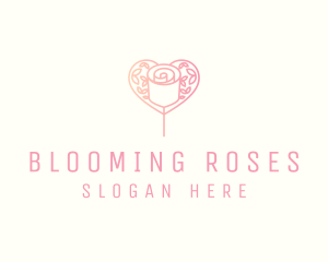 Heart Rose Love logo design