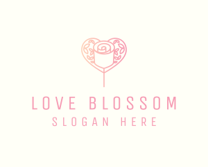 Heart Rose Love logo design