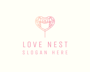 Heart Rose Love logo design