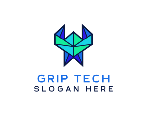 Tech Origami Pattern logo design