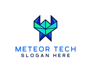 Tech Origami Pattern logo design