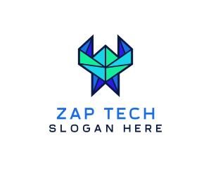 Tech Origami Pattern logo design