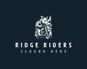 Rhinoceros Motorcycle Biker logo design